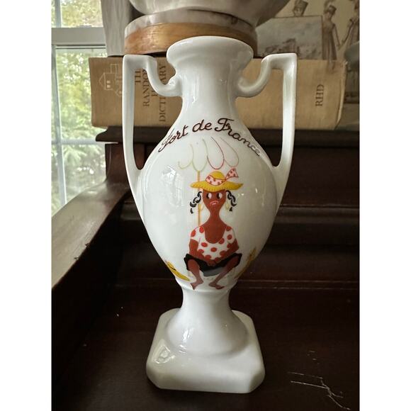 Fort de France hirondelle urn porcelain vase vintage unique 6” - Picture 7 of 13